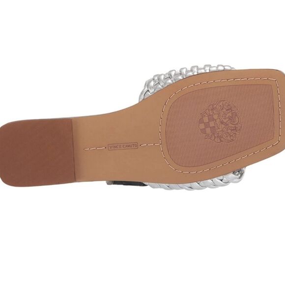 Vince Camuto Arissa Woven Flat Sandal in Pewter. SZ 6.5M - Picture 4 of 10